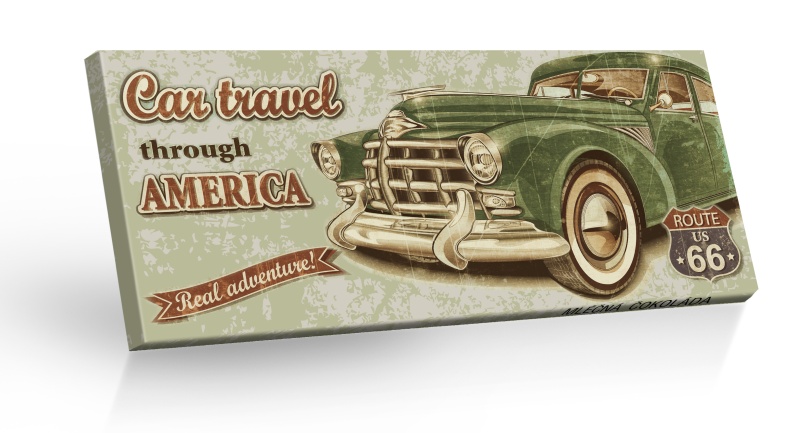 Retro Choco Cars Route 66 - mléčná čokoláda 100g